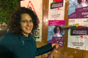 La candidata de Podemos a la alcaldía de Bilbo, Ana Viñals. (@anavinalsblanco)