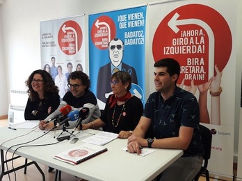 Presentación del programa electoral de I-E en Iruñea. (I-E)