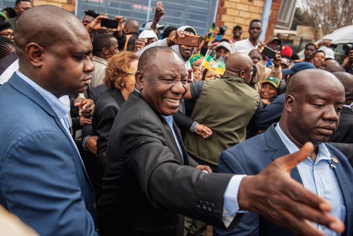 Cyril Ramaphosa ha ganado las elecciones sudafricanas. (Michele SPATARI / AFP)