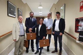 Ruiz de Pinedo, Iñarritu, Aizpurua, Matute y Elejabarrieta, en el Congreso de Madrid. (J.DANAE / FOKU)