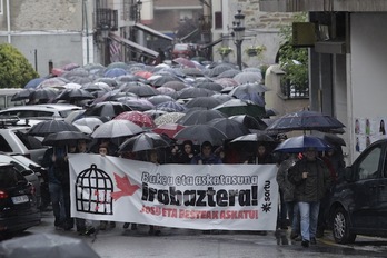 Euripean burutu da manifestazioa Ugaon. (Aritz LOIOLA | FOKU)