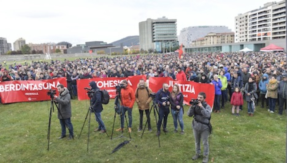Manifestación de Kontseiula en Iruñea por la oficialidad del euskara en octubre de 2018. (Iñigo URIZ/Foku)