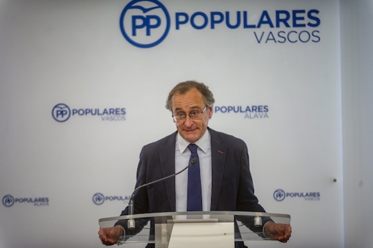 Alfonso Alonso, durante la rueda de prensa. (Jaizki FONTANEDA/FOCU)