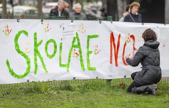 Concentración en diciembre pasado contra el programa Skolae. (Endika PORTILLO/FOKU)