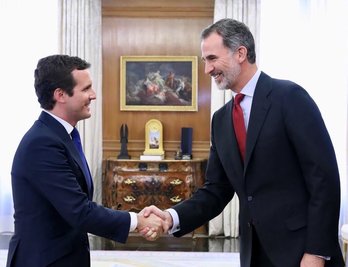 Casado ha hecho estas declaraciones al término de su encuentro con Felipe de Borbón. (@pablocasado_)