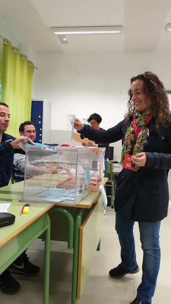 Maider Lainez, el día de las elecciones. (@MaiderLainez)