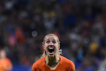 Groenen celebra el gol que mete a Holanda en su primera final. Franck FIFE/AFP PHOTO