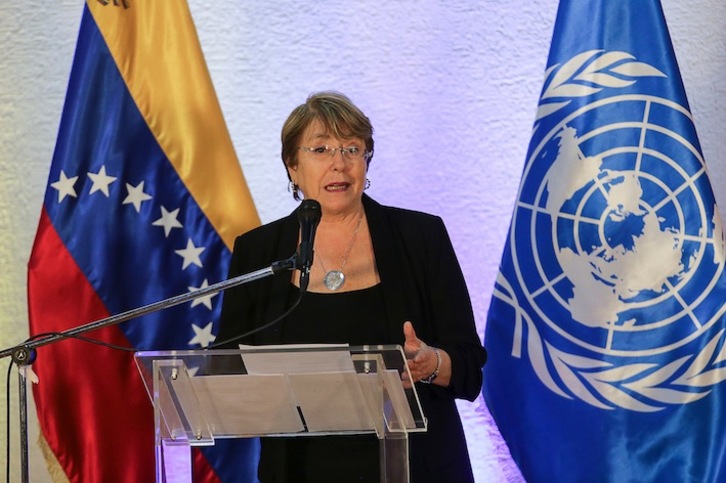 La alta comisionada para los Derechos Humanos de la ONU, Michelle Bachelet. (Cristian HERNÁNDEZ / AFP)