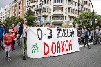 Haurreskolen doakotasunaren aldeko aldarria. (Aritz LOIOLA/FOKU)