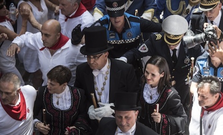 Maya, durante la procesión del pasado 7 de julio. (Jagoba MANTEROLA/FOKU)