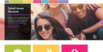 Imagen de la web para promover la salud enter la juventud navarra.