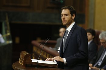 Sergio Sayas, en su primera intervención en el Congreso. (@Congreso_ES)