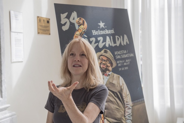 Maria Schneider dirige hoy en Donostia a Ensemble Denada. (Gorka RUBIO/FOKU)