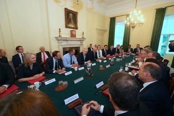 Primera reunión del Gabinete de Boris Johnson. (Aaron CHOWN / POOL / AFP)