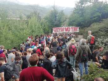 Marcha contra el TAV en Val de Susa. 