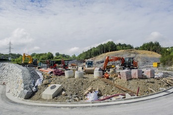 Imagen de archivo de las obras de Belartza, en junio de 2016. (Gorka RUBIO/FOKU)