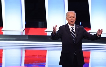 Joe Biden, en el debate de esta madrugada. (Jim WATSON | AFP)