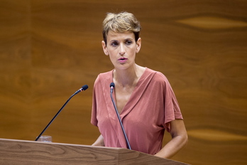 María Chivite, durante la sesión de hoy. (Iñigo URIZ / FOKU)