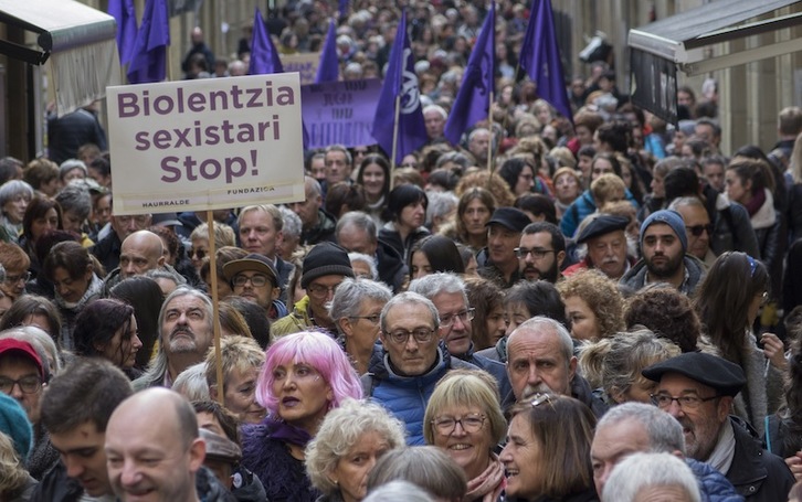 Movilización en Donostia contra la violencia machista, en noviembre del pasado año. (Andoni CANELLADA | FOKU)