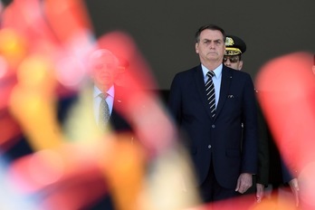 Jair Bolsonaro, presidente de Brasil, en una ceremonia militar reciente. (Evaristo SA | AFP)