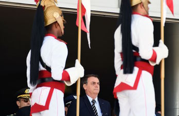 El presidente brasileño, Jair Bolsonaro, en el Palacio Planalto en Brasilia el 13 de julio. (Evaristo SA/AFP)