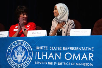 La congresista estadounidense Ilham Omar. (Kerem YUCEL/AFP)