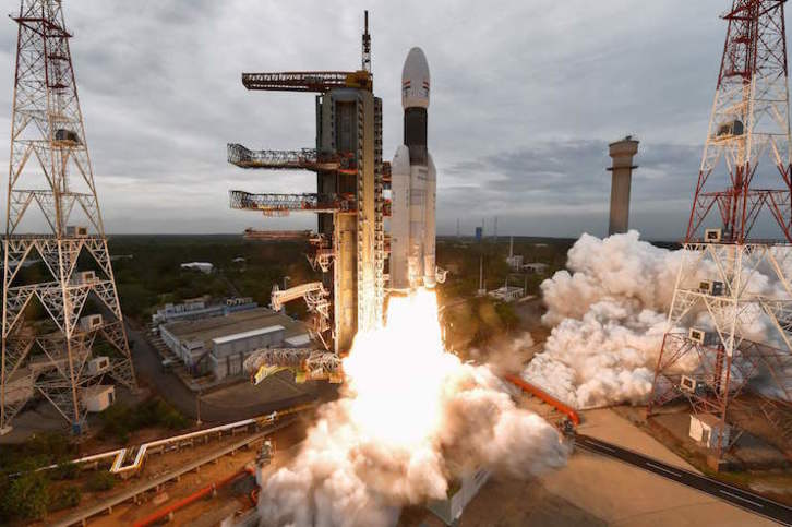 Despegue del Chandrayaan-2 del centro de lanzamiento de Sriharikota el pasado 22 de julio. (AFP)