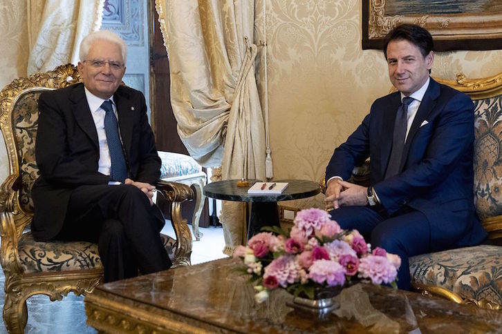 Mattarella y Conte, este jueves en el palacio del Quirinale. (AFP)