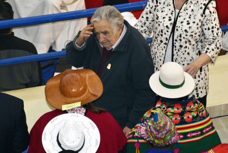 Mujica, a su llegada a Bolivia el pasado 6 de agosto. (Aizar RALDES/AFP)