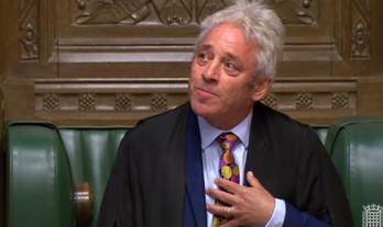 El «speaker» de la Cámara de los Comunes, John Bercow, en su discurso a los diputados. (AFP)