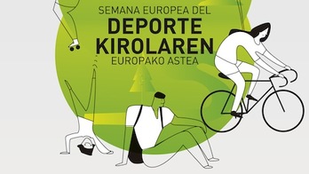 Cartel de la Semana Europea del Deporte que se celebrará en Eguesibar.