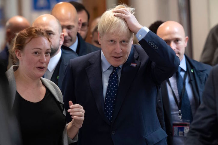 Boris Johnson durante una visita oficial. (Andy STENNING/AFP)