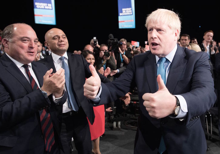 Boris Johnson, este miércoles en el Congreso del Partido Conservador. ( STEFAN ROUSSEAU / AFP)