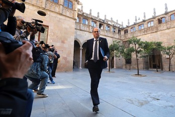 Quim Torra, llegando a la reunión de hoy del Govern. (GENERALITAT TWITTER)