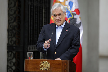El presidente chileno, Sebastián Piñera, durante su discurso. (Javier TORRES(AFP)