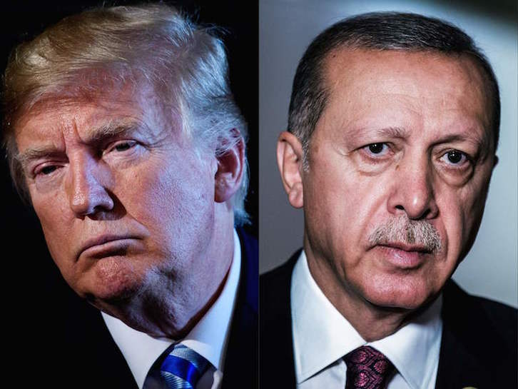 Trump y Erdogan, enfrentados ahora por el genocidio armenio. (AFP)