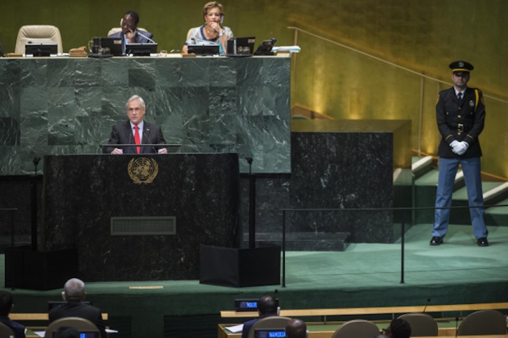 El presidente chileno Sebastián Piñera, en la conferencia de la ONU sobre el clima. (COP25)