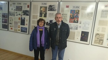 José Luis Díaz, en la exposición ‘Navarra a través de documentos clandestinos (1940-1980)’. (FOTOGRAFÍAS: Iñaki VIGOR)