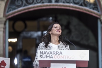 Arrimadas, en un acto de Navarra Suma en Iruñea. (Jagoba MANTEROLA | FOKU)