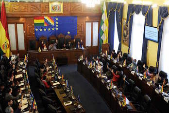 Votación de la ley en el Senado. (Jorge BERNAL/AFP)