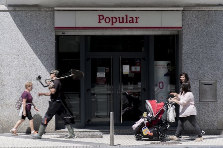 El Banco Santander adquirió en 2017 el banco Popular a cambio de un euro. (Gorka RUBIO / FOKU)