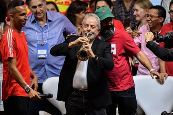 Lula da Silva, durante el congreso del Partido de los Trabajadores en Sao Paulo. (Nelson ALMEIDA/AFP) 