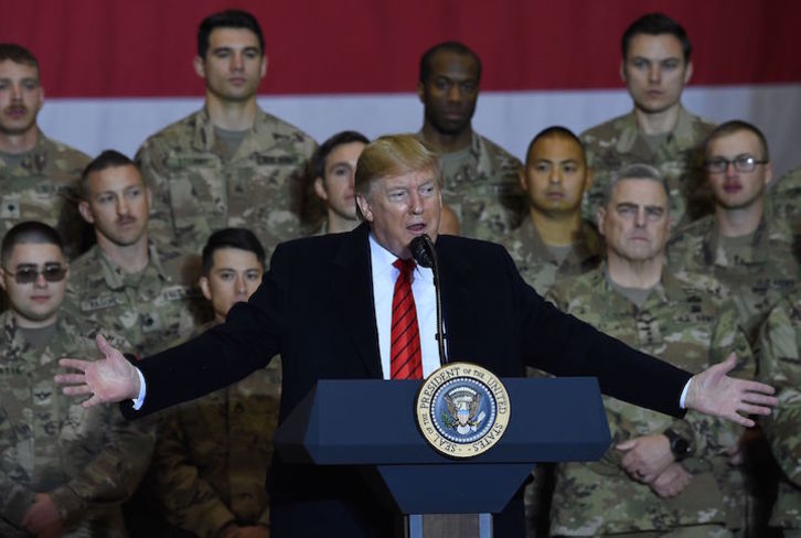 El presidente de EEUU, Donald Trump, en la base Andrews. (Olivier DOULIERY /AFP)