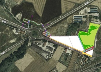 Plano del proyecto de la pasarela de Orkoien. (GOBIERNO DE NAFARROA)