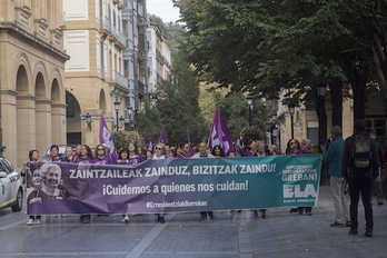 Gipuzkoako erresidentzietako langileen manifestazioa. (Juan Carlos RUIZ/FOKU)