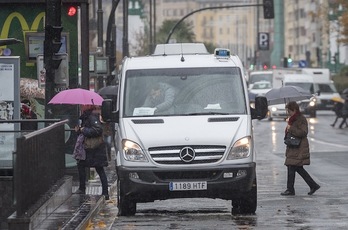 El sector del taxi se movilizó ante la llegada de los VTC. (Gorka RUBIO)