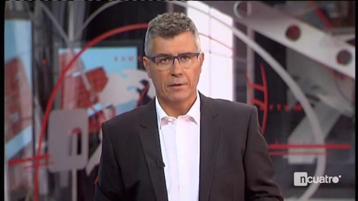 Miguel Ángel Oliver, cuando era presentador del informativo de Cuatro. (NAIZ)