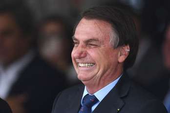 El presidente de Brasil, el ultraderechista Jair Bolsonaro, el pasado día 13 en Brasilia en un acto de la Marina. (Evaristo SA/AFP)