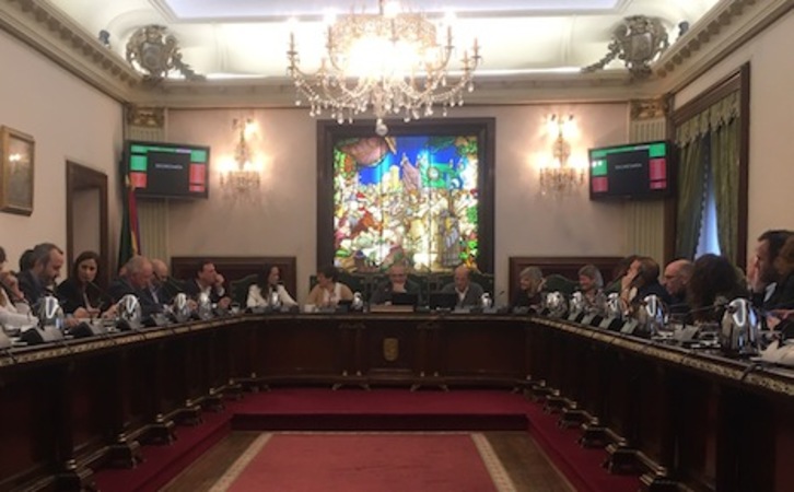 Imagen del Pleno sobre los Presupuestos celebrado en el Ayuntamiento de Iruñea.