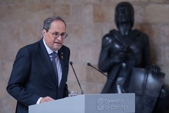 El president Quim Torra, en una reciente comparecencia. (PAU BARRENA / AFP)